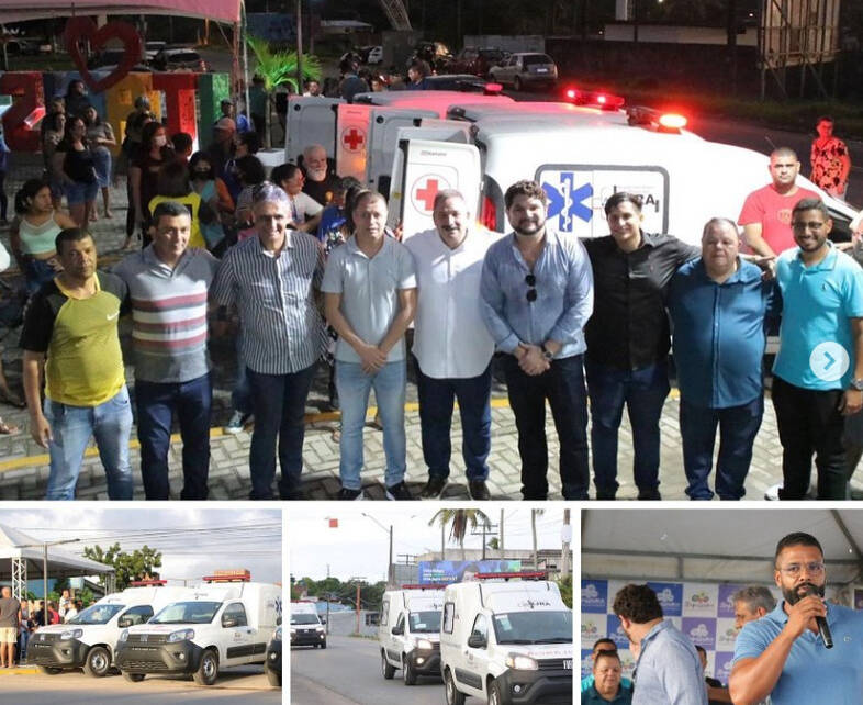 Prefeito Zé e deputado Eriberto de Medeiros entregam três novas ambulâncias